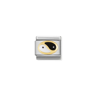 Link Composable Classic Yin Yang em Ouro e Esmalte
