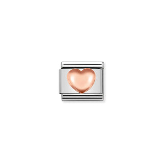 Link Composable Classic em Ouro Rosa Coração Abaulado