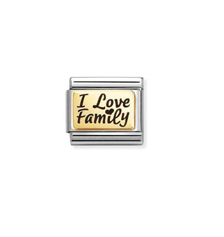 Link Composable Classic Placa Ouro I LOVE FAMILY